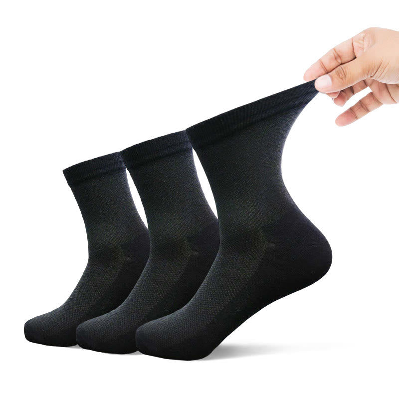 Chaussettes montantes sans coutures (3 paires) - 42-48 - Noir - image 1