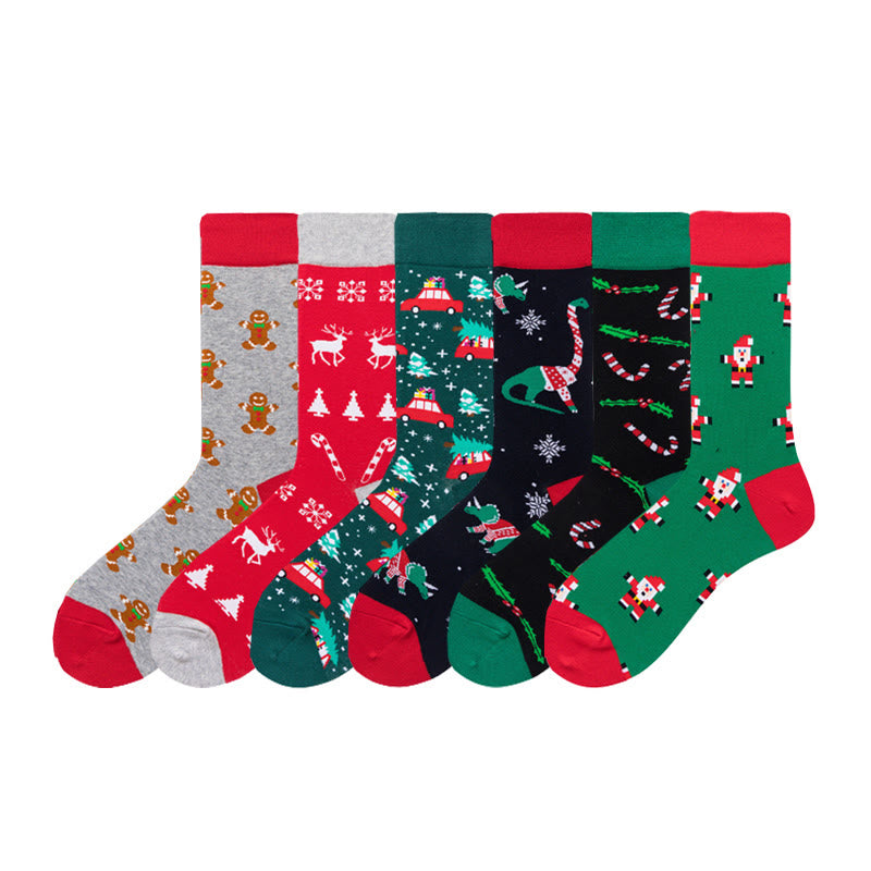 Chaussettes fantaisie extensibles de Noël Plusock (6 paires) - Multicolore - EU41-46 (US7.5-12) - image 0