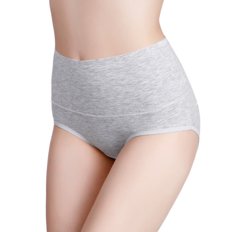 Culotte taille haute unie confortable (paquet de 4) - Gris - 7XL - image 4