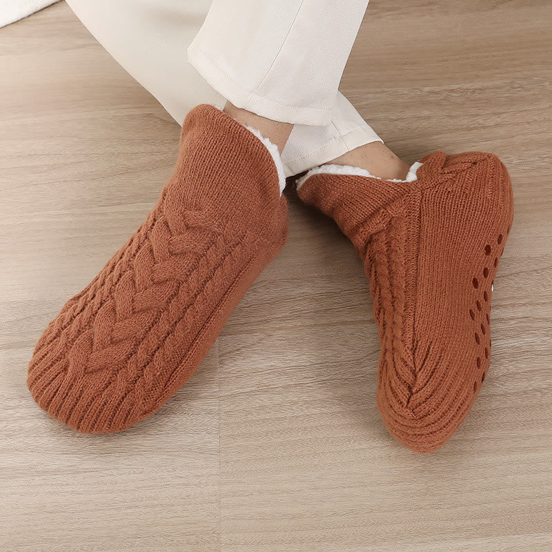 Chaussettes antidérapantes grande taille (2 paires) - Café - EU36-39 (US3-6) - image 3