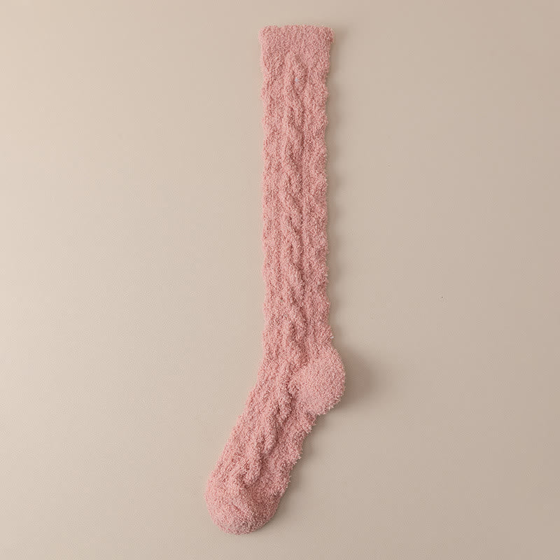 Chaussettes hautes thermiques en polaire corail Plusock (5 paires) - Rose - Convient à 220 lb - image 15