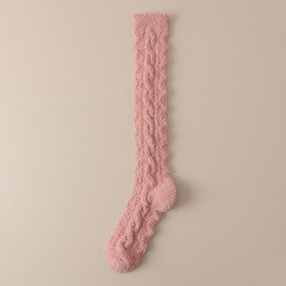 Chaussettes hautes thermiques en polaire corail Plusock (5 paires) - Rose - Convient à 220 lb - image 15