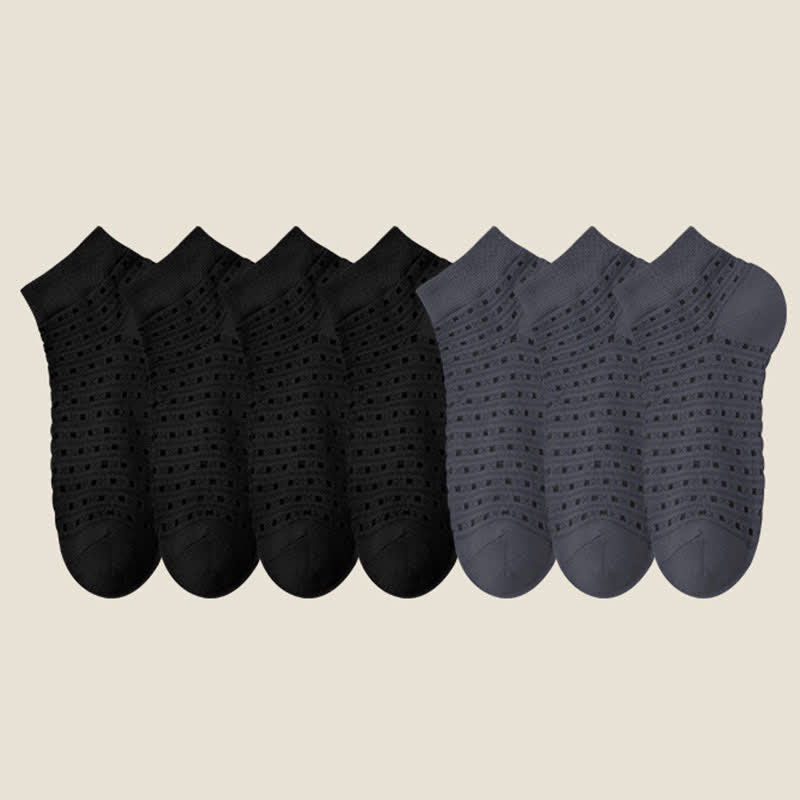 Chaussettes basses en maille ajourée (7 paires) - Noir*4+Gris foncé*3 - EU38-44 (US5-11) - image 16