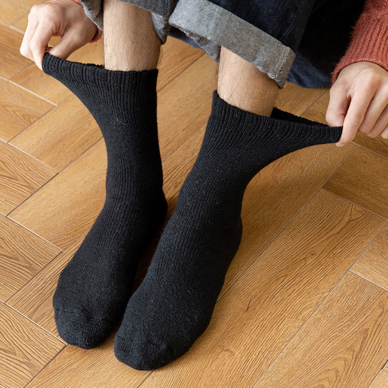 Chaussettes d'hiver épaisses, isolantes et chauffantes, grandes tailles (5 paires) - image 10