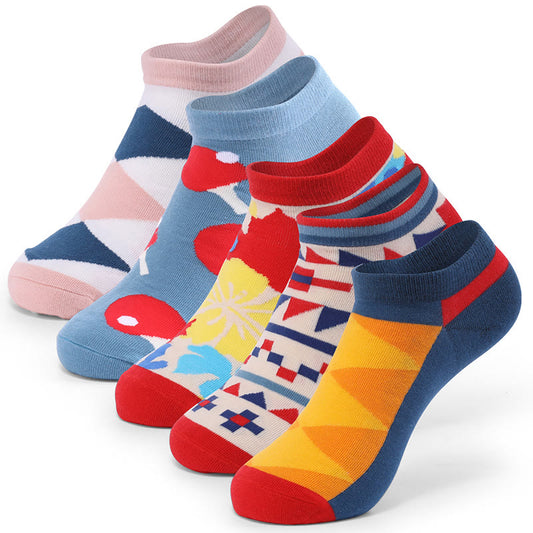 Chaussettes contrastées (5 paires) - EU40-46 (US7-12) - Multicolore - image 0