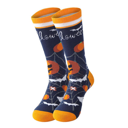Chaussettes montantes en coton Plusock citrouille d'Halloween (5 paires) - image 3