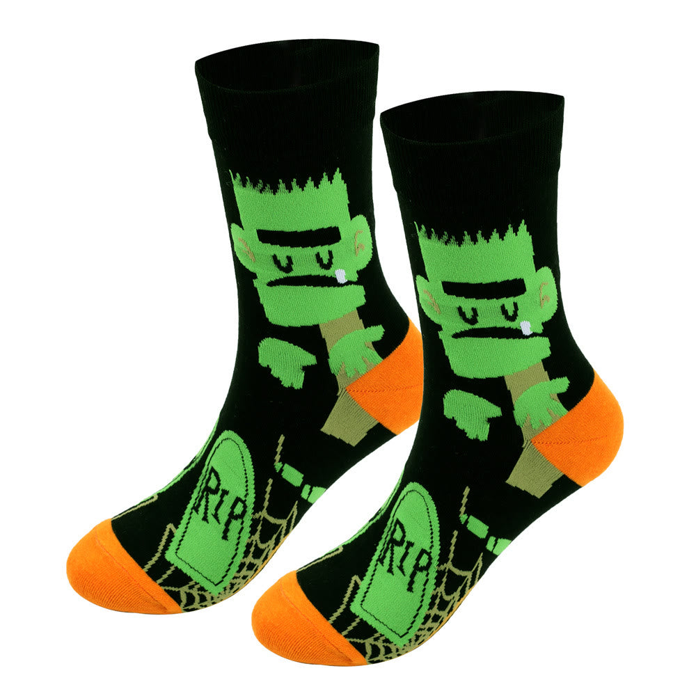 Chaussettes d'Halloween imprimées mignonnes grande taille (5 paires) - image 3