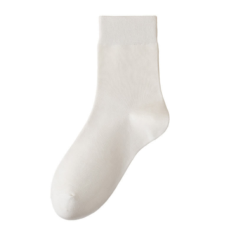 Chaussettes courtes respirantes de couleur unie (5 paires) - Blanc - EU39-46 (US6-12) - image 7