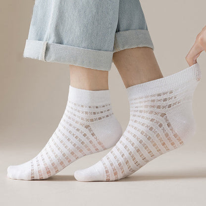 Chaussettes basses en maille ajourée (7 paires) - image 1