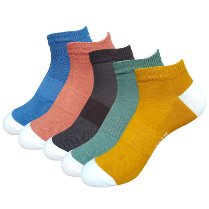 Chaussettes Plusock Letter Mesh Ankle Socks (5 paires) - Multicolore - EU42-48 (US8-13) - image 15