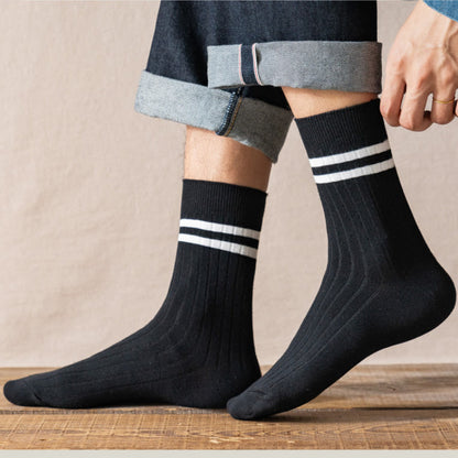 Chaussettes demi-taille douces rayées pour diabétiques (6 paires) - image 1