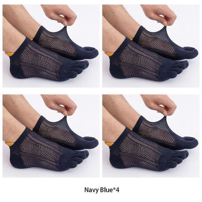 Chaussettes d'alignement en coton Five Toes (4 paires) - Bleu marine - EU38-45 (US5-11) - image 12