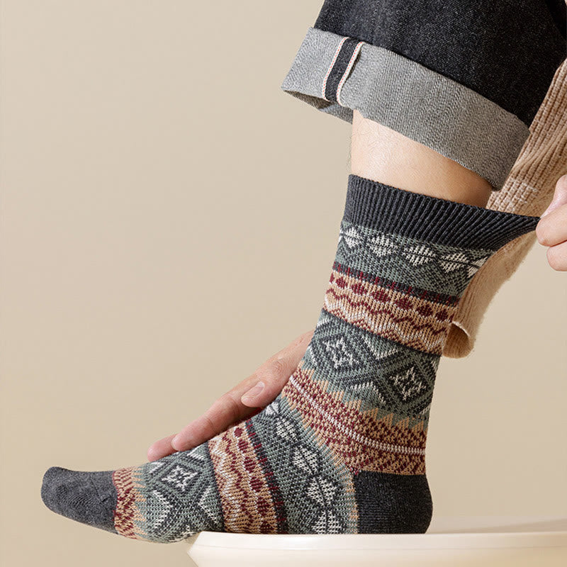 Chaussettes mi-mollet respirantes rétro Plusock (3 paires) - image 8