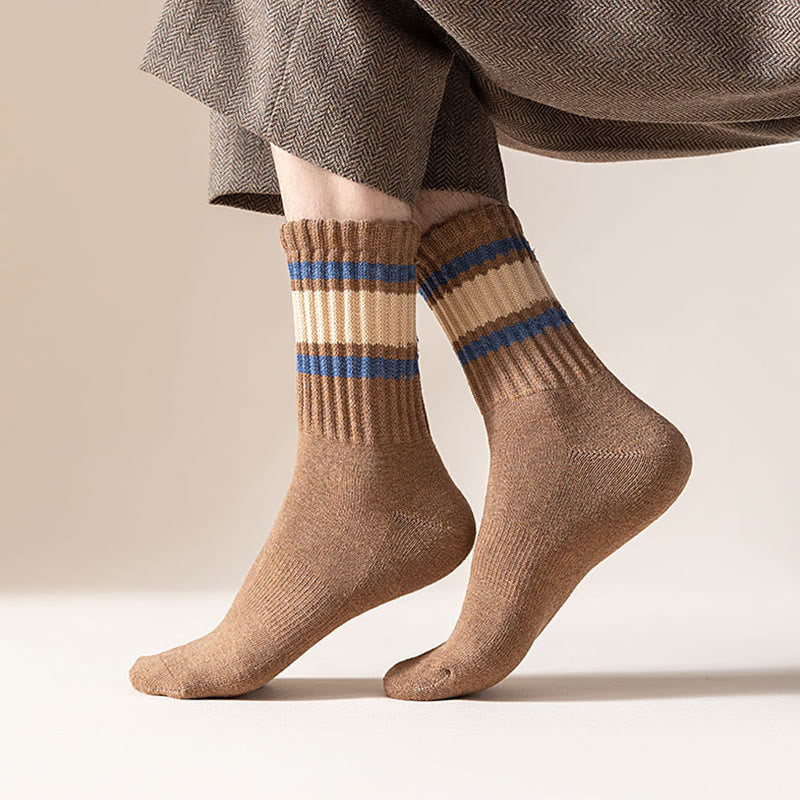 Chaussettes hautes à rayures épaisses grandes tailles (7 paires) - image 7