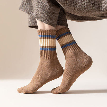 Chaussettes hautes à rayures épaisses grandes tailles (7 paires) - image 7