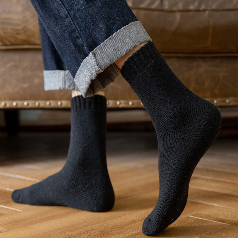 Chaussettes d'hiver épaisses, isolantes et chauffantes, grandes tailles (5 paires) - image 9