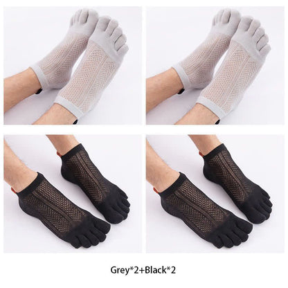 Chaussettes d'alignement en coton à cinq orteils grande taille (4 paires)