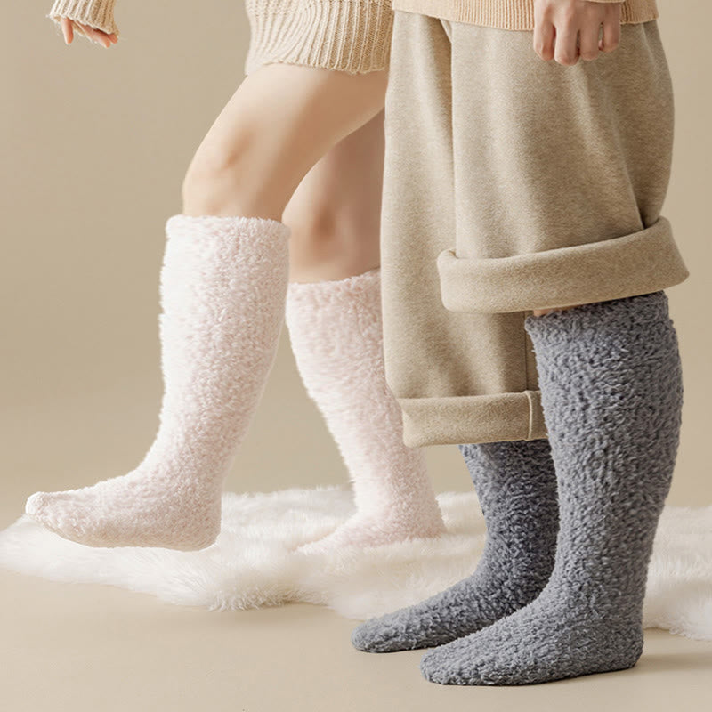 Chaussettes hautes en peluche épaisse grande taille (5 paires) - image 0