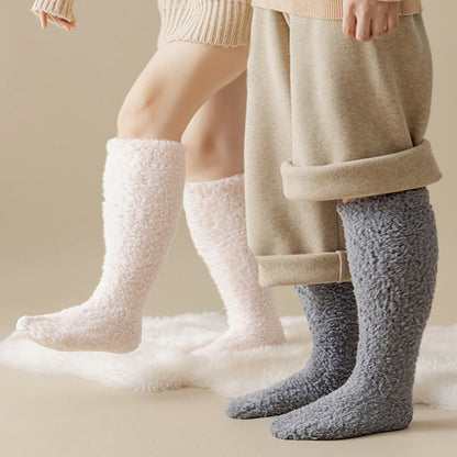 Chaussettes hautes en peluche épaisse grande taille (5 paires) - image 0
