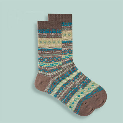 Chaussettes rétro en coton doux (10 paires) - Café - EU37-43 (US4-9) - image 6
