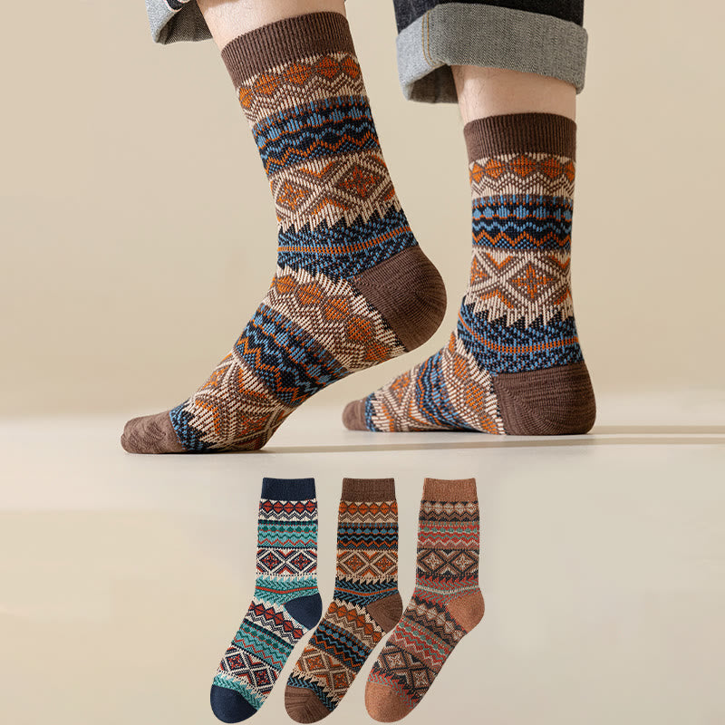 Chaussettes rétro respirantes mi-mollet (3 paires) - image 0