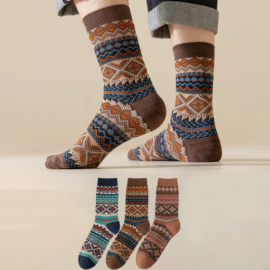 Chaussettes rétro respirantes mi-mollet (3 paires) - image 0