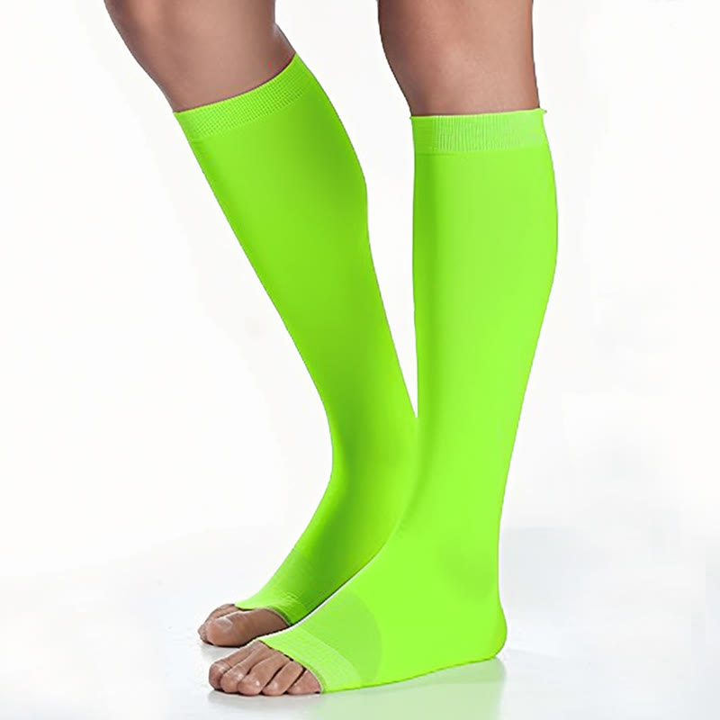 Chaussettes de compression à bout ouvert multicolores grande taille - Vert - 4XL - image 11