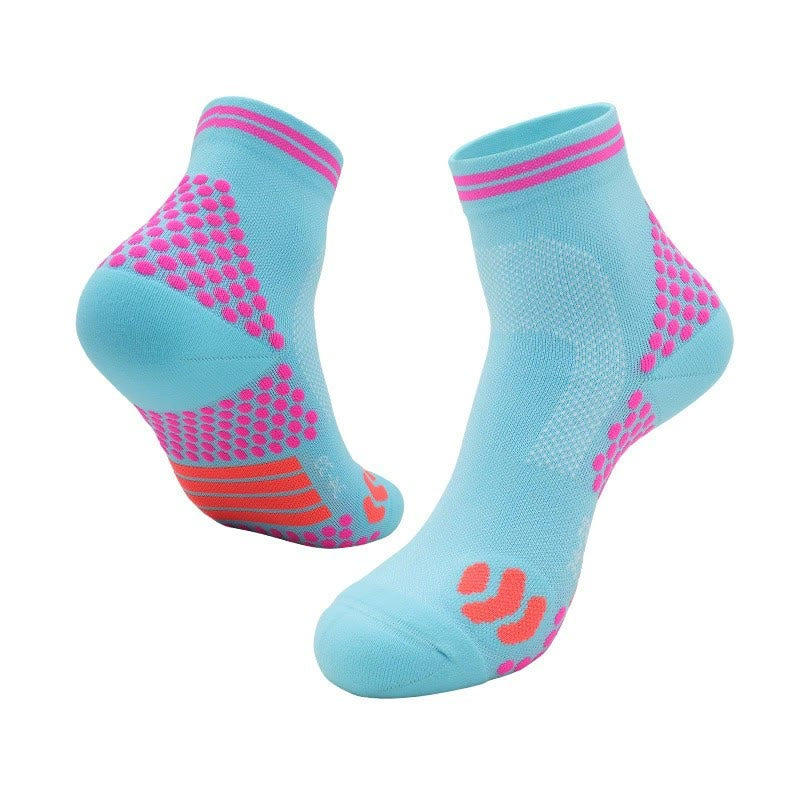 Chaussettes de compression professionnelles à haute élasticité (3 paires) - Lac Bleu et Rose Rouge - L - image 11