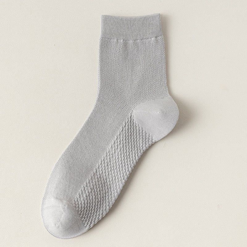 Chaussettes en maille de coton (5 paires) - Gris clair - EU39-46 (US5-12) - image 18