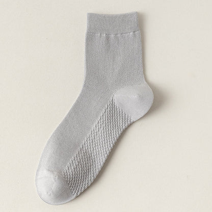 Chaussettes en maille de coton (5 paires) - Gris clair - EU39-46 (US5-12) - image 18