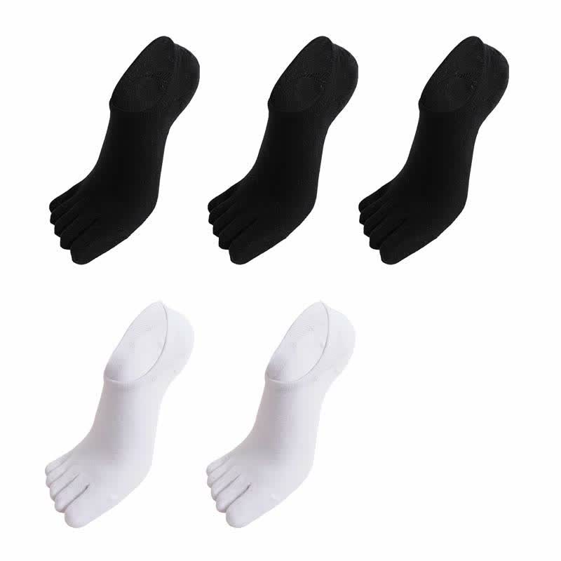 Chaussettes d'alignement antibactériennes Plusock Five Toes (5 paires) - Noir*3+Blanc*2 - EU43-51 (US9-16) - image 12