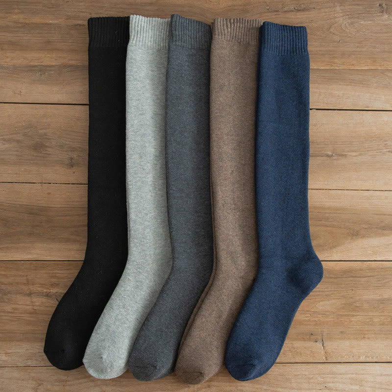 Chaussettes thermiques épaisses montantes jusqu'aux genoux (5 paires) - Multicolore - EU39-45 (US6-11) - image 11