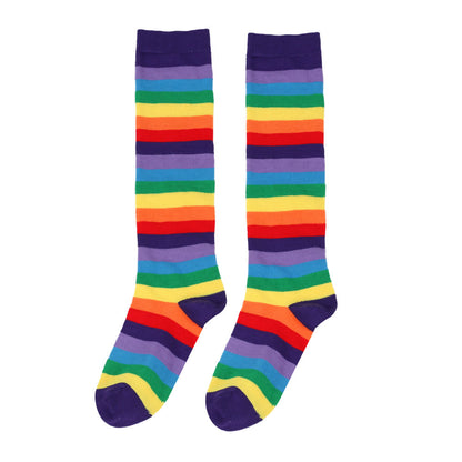 Chaussettes hautes à rayures arc-en-ciel (3 paires)