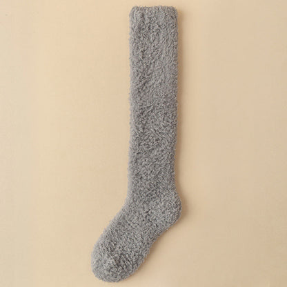 Chaussettes hautes en peluche épaisse grande taille (5 paires) - Gris foncé - EU36-43(US3-9) - image 13