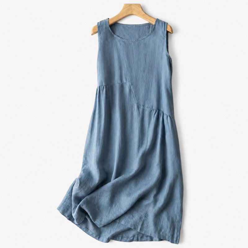 Robe midi à poches en coton et lin - image 9