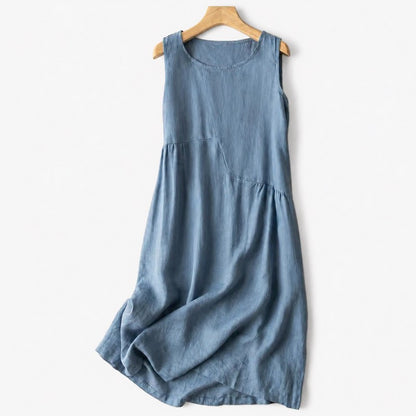 Robe midi à poches en coton et lin - image 9