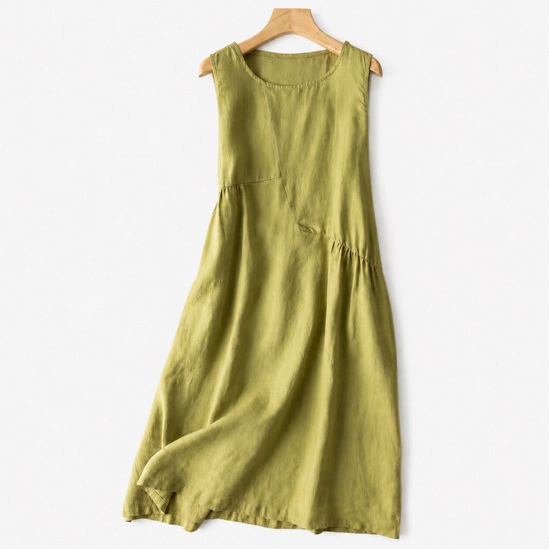 Robe midi à poches en coton et lin - image 8