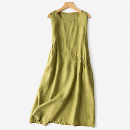 Robe midi à poches en coton et lin - image 8