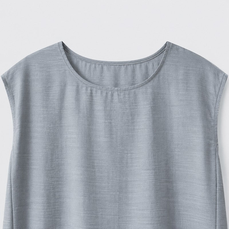 Robe midi en mélange de coton texturé - image 5