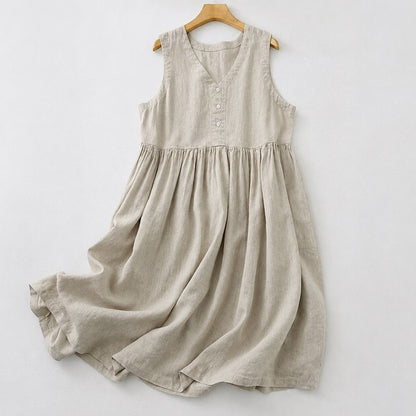 Robe midi texturée à boutons sur le devant - image 13