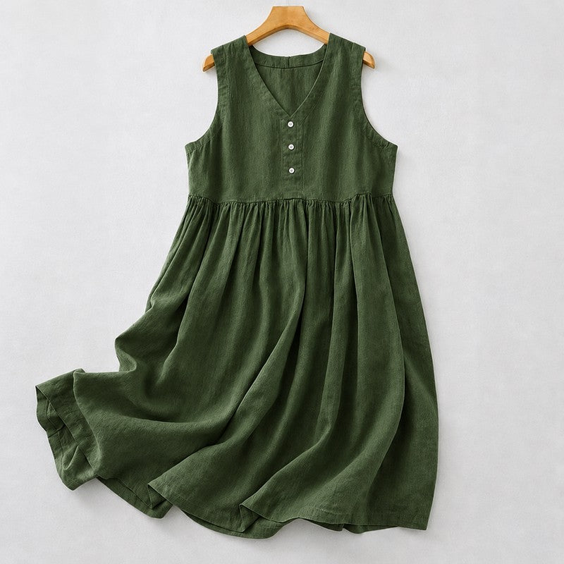 Robe midi texturée à boutons sur le devant - image 12