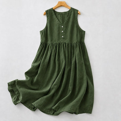 Robe midi texturée à boutons sur le devant - image 12