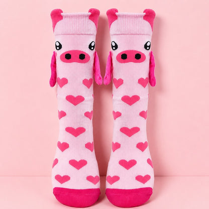 Chaussettes mi-mollet confortables avec motif animal tenant une main (2 paires) - D - EU36-41 (US3-8) - image 4