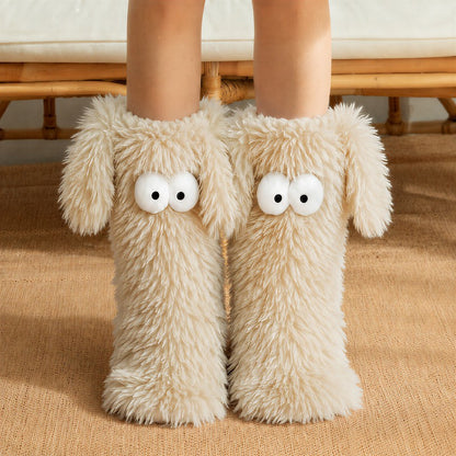 Chaussettes-chaussons à yeux de dessin animé - Beige - EU37-45 (US4-11) - image 2