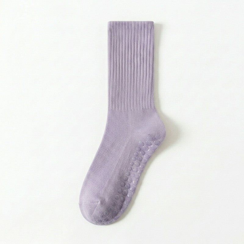Chaussettes de yoga en mélange de coton côtelé doux (4 paires) - Violet - 40(US2-7) - image 9