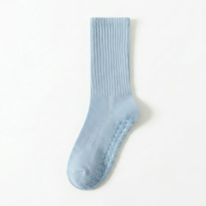 Chaussettes de yoga en mélange de coton côtelé doux (4 paires) - Bleu - 40(US2-7) - image 8