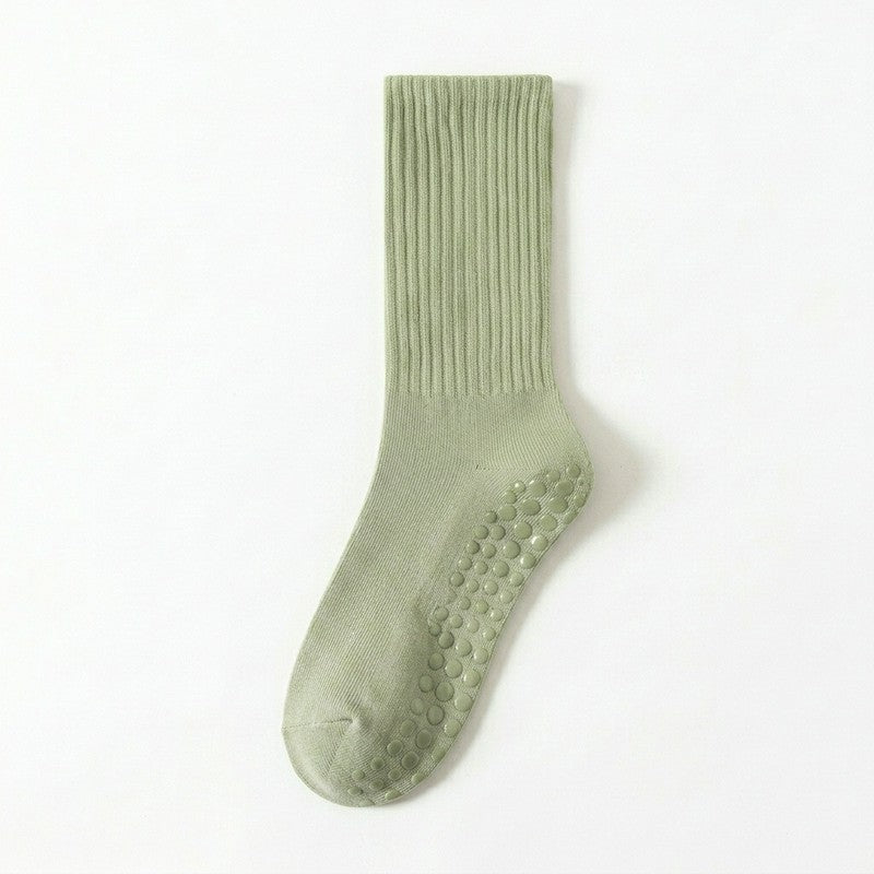 Chaussettes de yoga en mélange de coton côtelé doux (4 paires) - Vert - 40(US2-7) - image 7