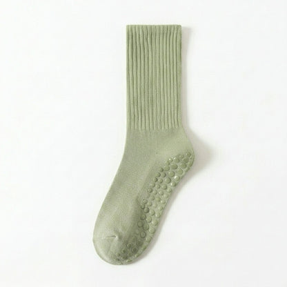 Chaussettes de yoga en mélange de coton côtelé doux (4 paires) - Vert - 40(US2-7) - image 7