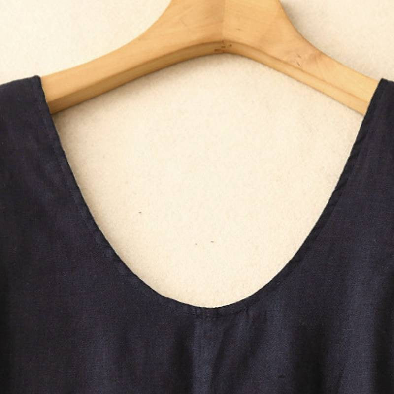 Robe midi décontractée sans manches en coton - image 14