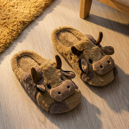 Pantoufles d'intérieur en peluche Cozy Cow - image 8
